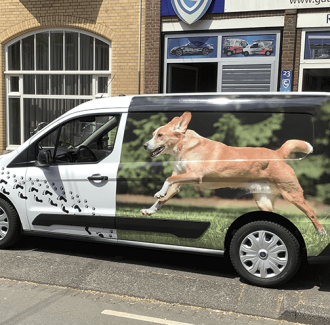 Zijkant wrappen met afbeelding van honden